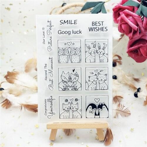 2021 New Animal Couple Clear Stamps DIY Scrapbooking Craft Supplies Rubber Silicon Seals Card Photo Album Hobby ink pad Stamping