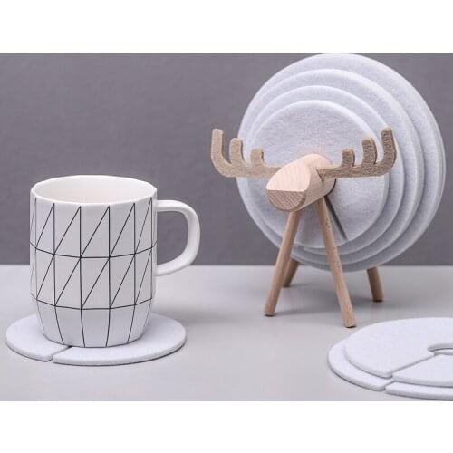 New Sheep Shape Anti Slip Cup Pads Coasters Insulated Round Felt Cup Mats Japan Style Creative Home Office Decor Art Crafts Gift