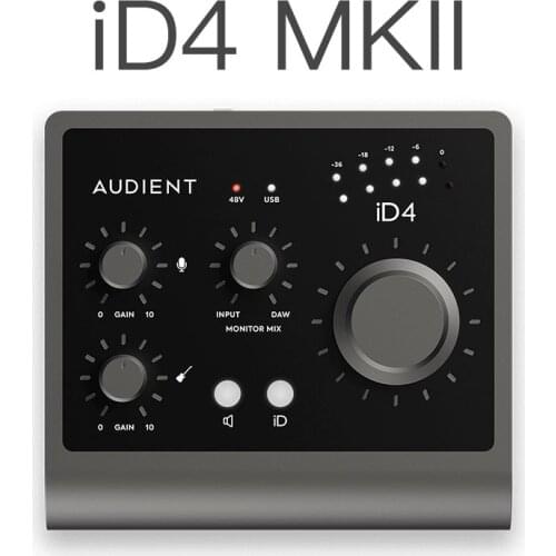 Original Audient iD4 MKII MK2 Professional Studio Live Recording Guitar JFET D.I USB AD-DA Audio Interface Sound Card