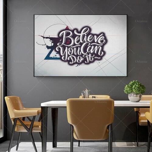 Believe You Can Do It Canvas Wall , Motivational Wall Decor, Motivational Office Art, Success Quotes, Modern Home Decor Posters