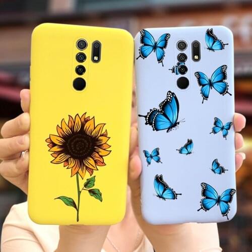 For Xiaomi Redmi 9 Case Redmi9 Cute Sunflower Soft Silicone Phone Cover For Xiaomi Redmi 9 Coque Bumper 6.53'' Shockproof Fundas