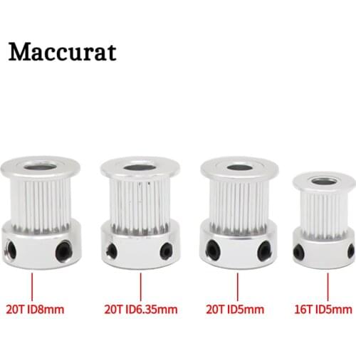 3D Printer Parts GT2 Timing Pulley 16 Tooth 2GT 20 Teeth Aluminum Bore 5mm 6.35mm 8mm Synchronous Wheels Gear Part Width 10mm