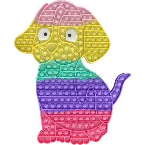 Dog Macaron Silicone Push Bubble Fingertip Toys Anti-Stress Set Stress Reliever Squeeze Crafts Adults Children Sensory Toys