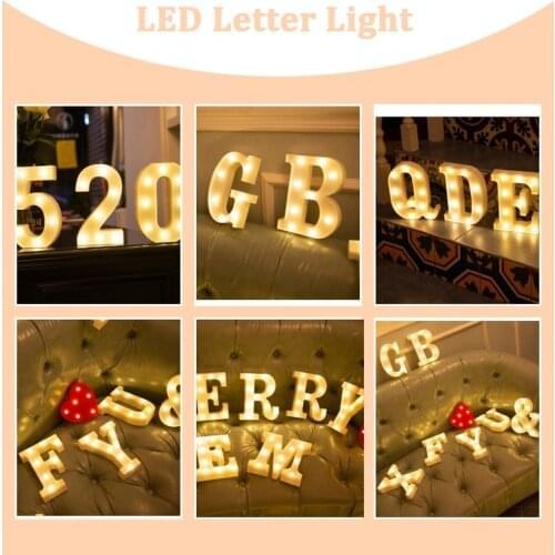 3D LED 26 Letters 0-9 Numbers Decoration Luminous Alphabet Digital Night Lamp for Party Bedroom Wedding Birthday Christmas Decor