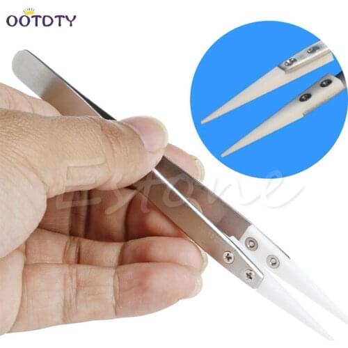 Heat Resistant Stainless Steel Ceramic Tweezers Pointed Tip For Coils-25