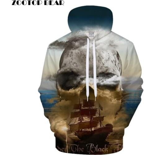 Boat&Skull 3D Print Hoodies Men Women Casual Sweatshirt BrandTracksuit Pullover Autumn Coat Streatwear Hoody DropShip ZOOTOPBEAR