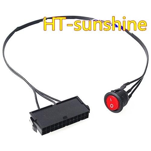 High quality PC 24Pin ATX / EPS powered cardigan start on / off switch with light Power extraction switch popular