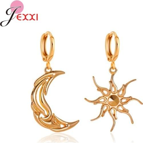 Retro Simple Bohemia Sun And Moon Drop Earrings Women Female Boho Fashion Jewelry Gift Party Supplie Brincos Ornament