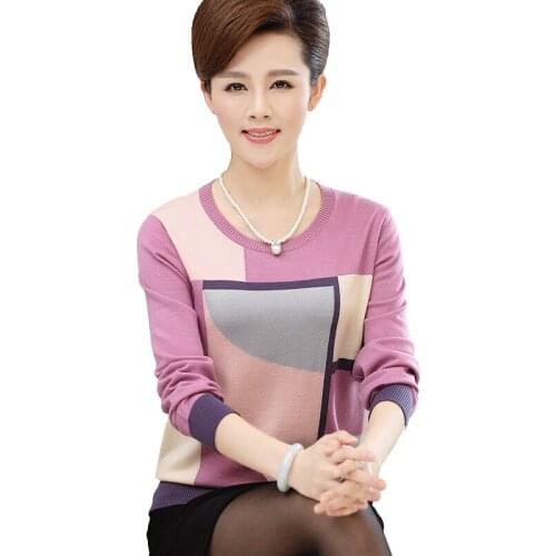 Fashion Patckwork Sweater Autumn Winter Women Sweater O-Neck Pullover Long Sleeve Loose Casual Warm Knitted Jumper Pull Femme