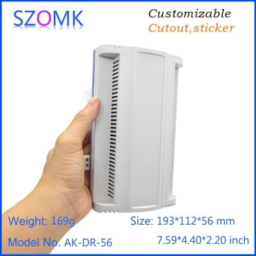 10 pcs 193*112*56mm hot sales din rail equipment housing szomk plastic enclosure for electronics din rail junction box
