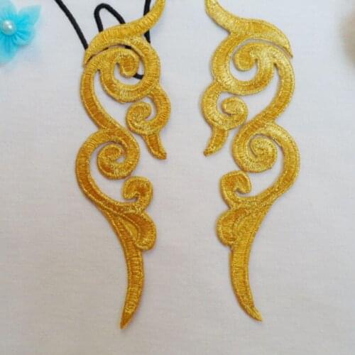 17*4.5 cm DIY clothing accessories dress embroidered computer embroidery stick gum paste ironing cloth gold Patch stickers