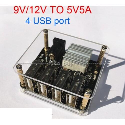 4 USB DC 7V~14V 12V9V To 5V 5A Mini Cell Phone Charger For iPhone Android Phone