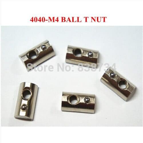 50pcs 4040-M4 steel with nickel coating round nut for aluminum extrusion
