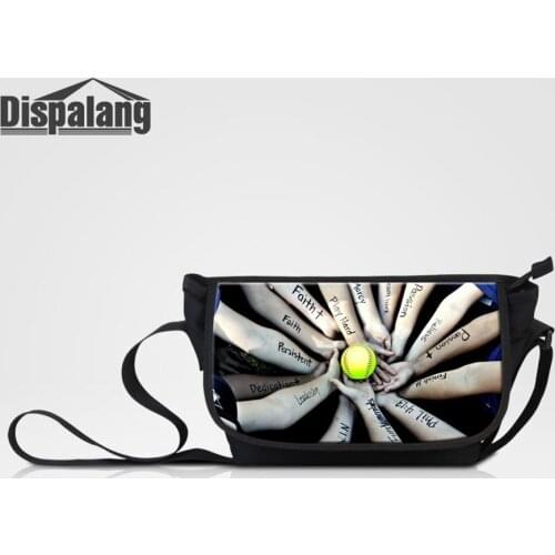 Dispalang Sporty Baseballs Mens Travel Shoulder Bags Canvas School Satchels For Teenage Boys Male Messenger Bag Cross Schoolbags