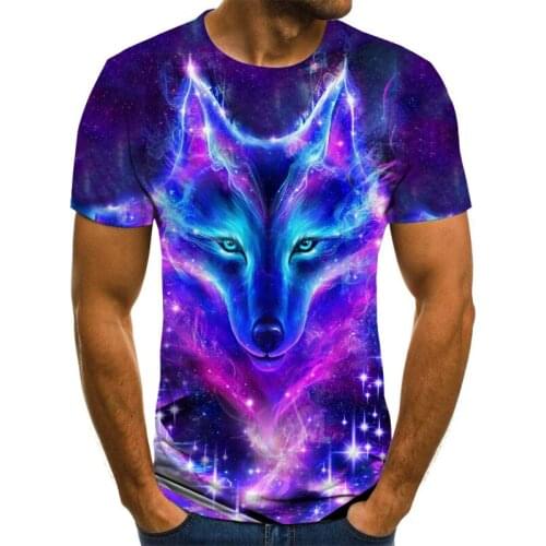 Latest Wolf 3D Printing Animal Cool Funny T-shirt Mens Short-sleeve Summer Shirt T-shirts mens Fashion T-shirt Men Hip Hop Tees
