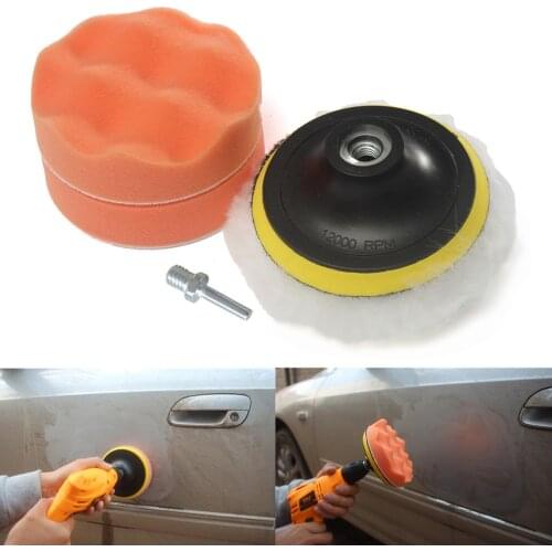 5PCS Large Diameter 4In Sponge Disc Automobile Furniture Polishing Waxing Suit
