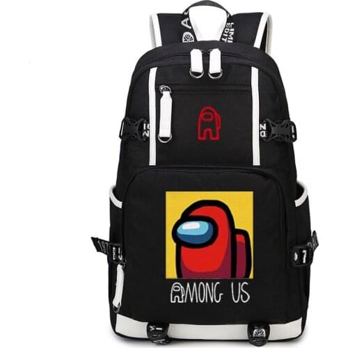 Game Among Us Backpack Cosplay Canvas Bag Schoolbag Travel Capacity Mochila infantil