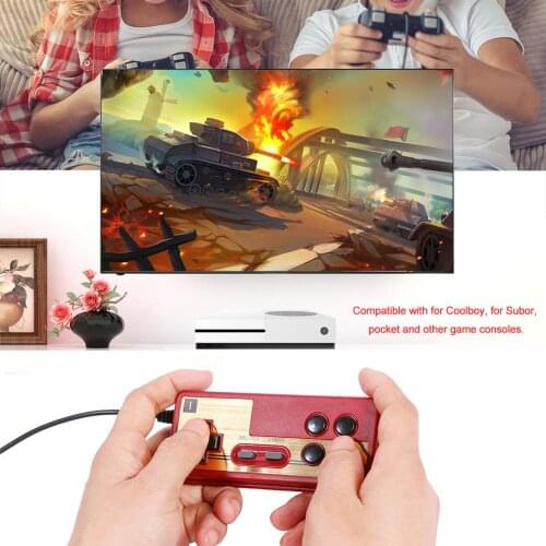 Gaming Joystick Wired 8 Bit TV Red and White Machine Game Player Handle Gampad Controller