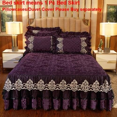European Bed Sheet Set Royal Style Queen Sheets Velvet Thicken Lace Bed Skirt One Pc for Home Bedspread Cotton Bed Sheet Sets