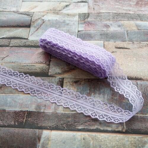 Beautiful Wholesale 10 Yards 28mm Width Light Purple Embroidery Lace Ribbon DIY Jewelry Clothing Accessories For Sewing