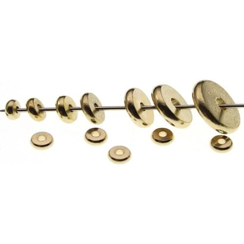 50pcs 4 5 6 7 8 10 12mm Original Brass Flat Metal Spacer Beads for Jewelry Making fit Bracelet DIY Handmade Jewelry Findings