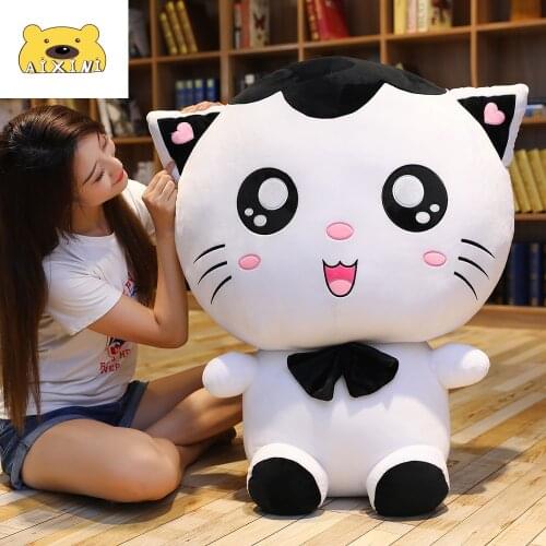 Cute Big Face Cat Plush Soft Toys Girl Sleeping Bed Pillow Large Birthday Girl Gift Cat Kawaii Plush Stuffed Toy Decoration Room
