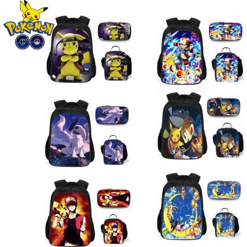 Fashion Trend Pokemon Detective Pikachu Cartoon Sports and Leisure Are Lovely Childrens Backpack Christmas Gifts for Children
