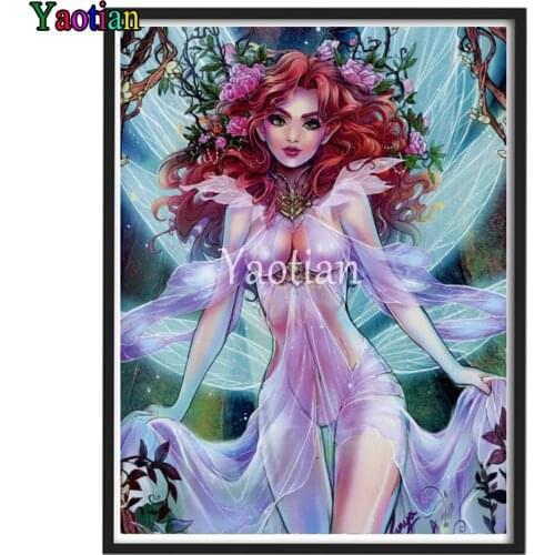 5d Diy Diamond Painting Fairy Girl Rhinestone Cross Stitch Kit Diamond Embroidery Cartoon Anime Pictures Mosaic Handmade Art