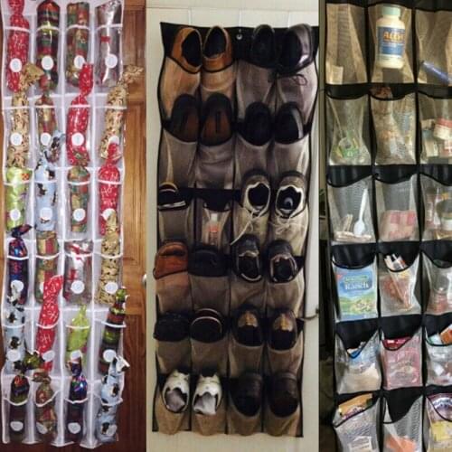Hanging Shoe Organizer Non-woven 20 Pocket Shoes Storage Rack Behind Door Free Nail Bedroom Tie Waistband Holder Space Saver