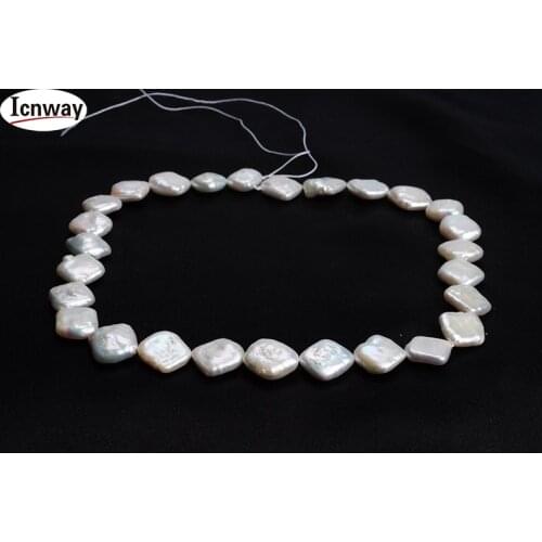 Natural white square Freshwater Pearl 12*12mm For Jewelry Making 15inches DIY necklace bracelet earring Wholesale