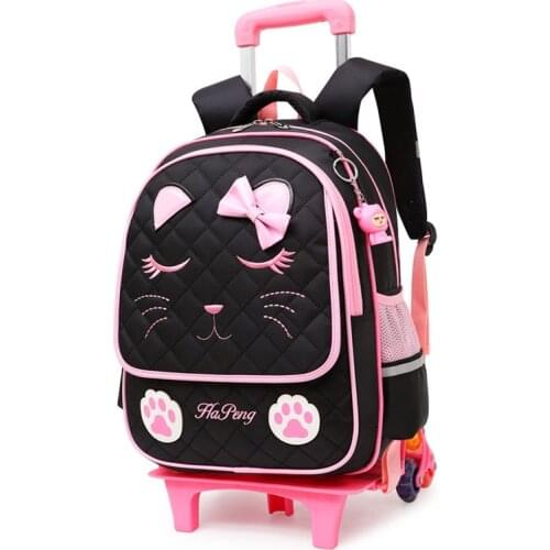 Latest Removable Children School Bags for Girls 2/6 Wheels Trolley Backpack Kids Wheeled Bag Bookbag travel luggage Mochila