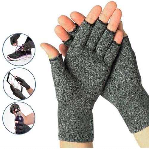 New Unisex Hands Arthritis Gloves Fingerless Half Finger Therapeutic Compression Circulation Wrist Length Mittens Pain Relief