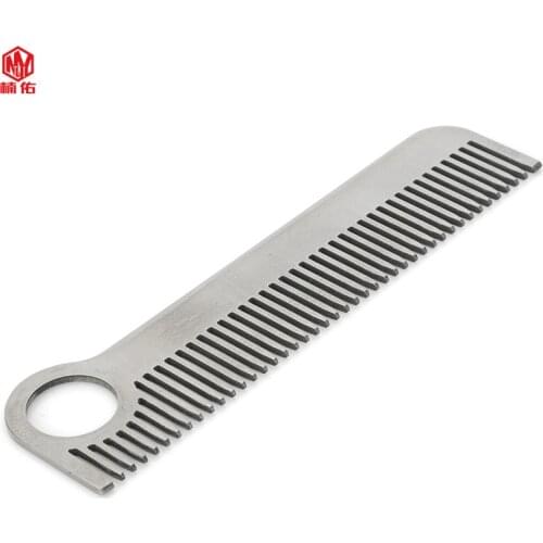 1PCS EDC Comb Salon High Quality Stainless Steel Comb Unisex Health Care Tactical Mens Flat Hair Comb