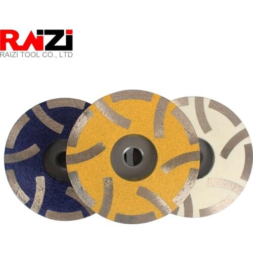 Raizi 4 inch/100 mm Resin Filled Diamond Grinding Cup Wheel for Granite Marble Engineered Stone Coarse Medium Fine Grinding Disc