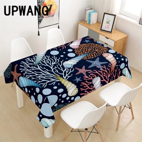 Shell Tablecloth 3D Printed Table Cover Rectangular Tablecloth Wedding Birthday Party Kitchen Home Decor