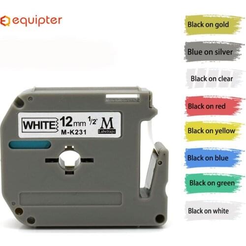 Compatible for Brother P Touch Black On White 8M Length M K231 Thermal 12Mm label tape label Cassette Mk231