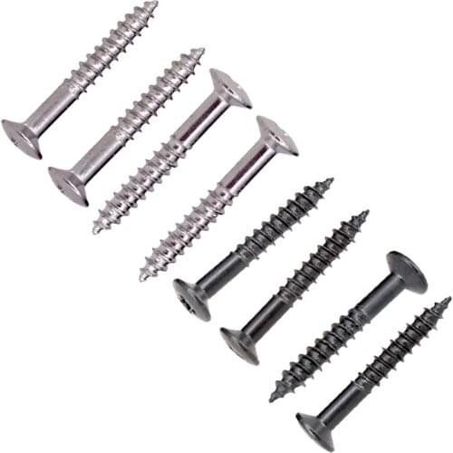 Finest 80Pcs Electric Guitar Pickup Frame Fixing Mounting Screws Black+Silver