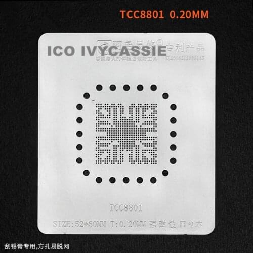 TCC8801 BGA Stencil For Car Navigator IC Reballing Chip Pin Solder Tin Plant Net Amaoe Square Hole