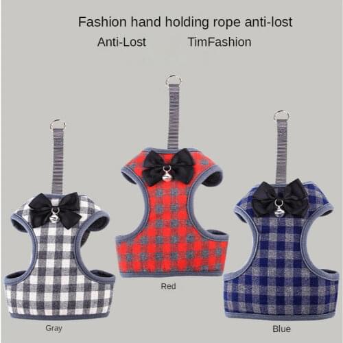 Pet bell dress traction rope dog breathable vest-style chest harness dog chain small dog supplies Vest traction rope chest strap