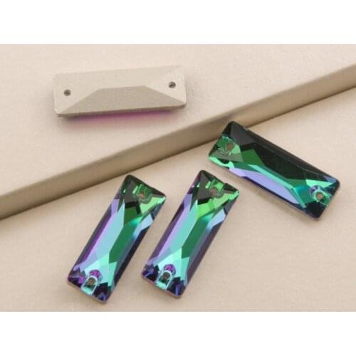 YANRUO Emerald 3255 Cosmic Baguette Flat back Sew on Rhinestone Sewing Crystal Stones Craft Beads