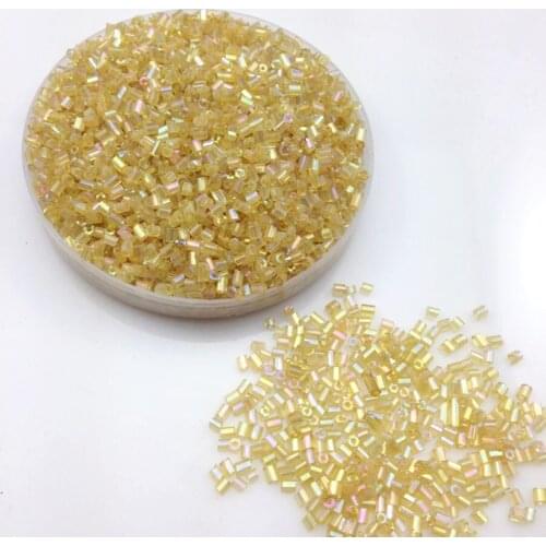 16g 1000pcs 2*3mm AB Light Brown Transparent Tube Loose Spacer Beads Cezch Glass Seed Beads Handmade Jewelry DIY Garment Bead