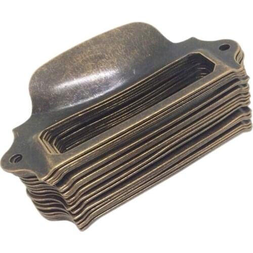 30 Pieces 69X30mm Antique Bronze Card Holder Drawer Pull/Label Frames Card/Tag Pull/Cabinet Frame Handle/File Name Card Holder f