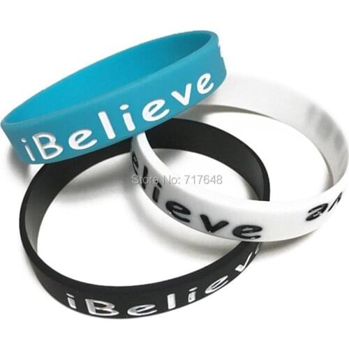 300pcs I Believe wristband silicone bracelets free shipping by epacket A