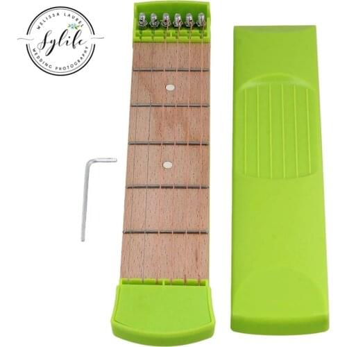 255x50mm Green 6 Fret 6 Strings Pocket Guitar with Plastic Case