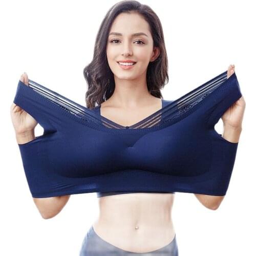 Plus Size Sexy Padded Bra Lace Womens Sleeping Bras Seamless Push Up Backless Brassiere Lingerie Bralette Female Underwear