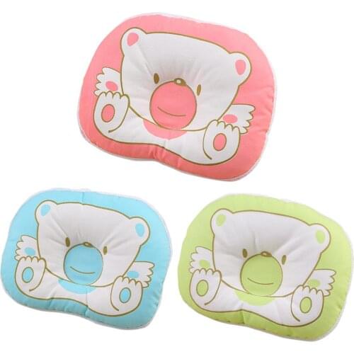 Lovely Cartoon Bear Infant Baby Head Support Cushion Soft Cotton Shaping Pillow