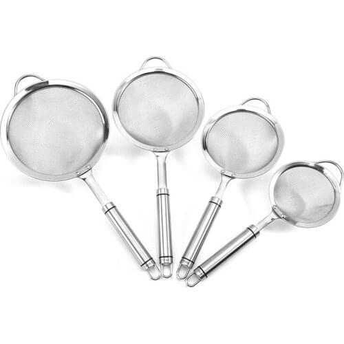 Stainless Steel Filter Flour Sieve Line Drain Home Baking Tools 304 Stainless Steel Filter Colander