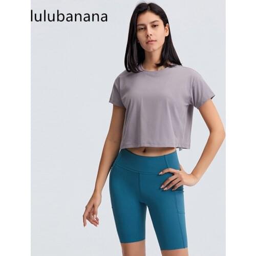 LULUBANANA YOGA Seamless Workout Shirts for Women Loose Fit Short Sleeve Plain Tees Quick Dry Gym Athletic Tops