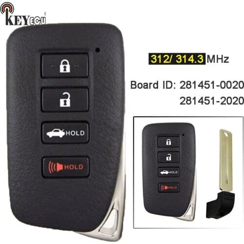KEYECU 312/ 314MHz HYQ14FBA 281451-0020 G Board 1451-2020 AG Board Smart Remote Key Fob for Lexus ES350 ES300h GS350 GS40 GS450h