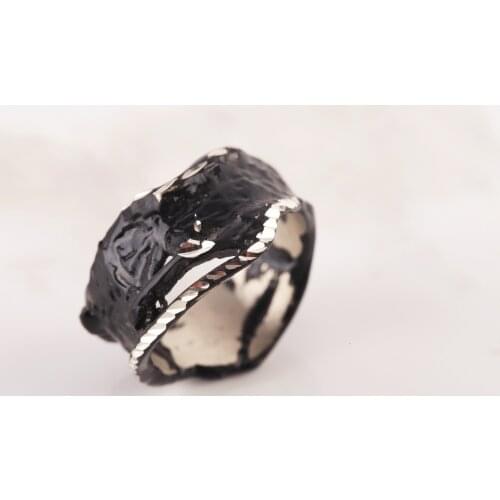 UM US JEWELRY Black Color Unisex Ring